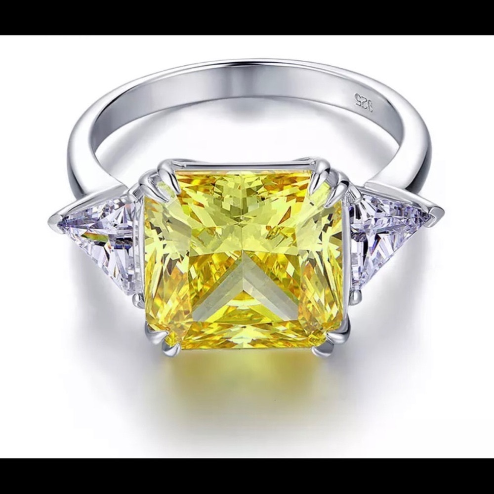 925 stamped sterling silver lab diamond cocktail engagement ring size 5